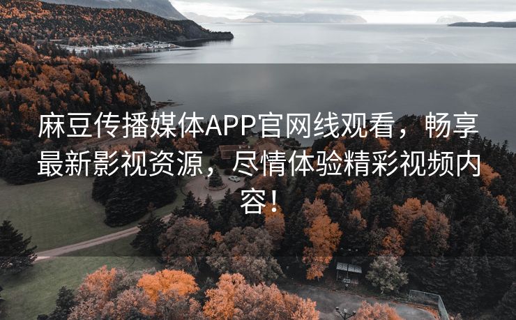 麻豆传播媒体APP官网线观看，畅享最新影视资源，尽情体验精彩视频内容！