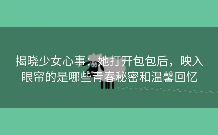 揭晓少女心事：她打开包包后，映入眼帘的是哪些青春秘密和温馨回忆