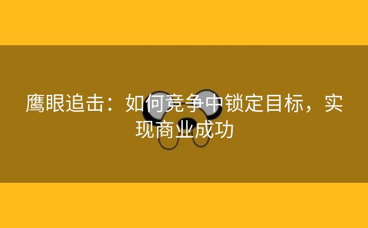 鹰眼追击：如何竞争中锁定目标，实现商业成功