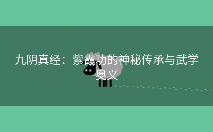 九阴真经：紫霞功的神秘传承与武学奥义