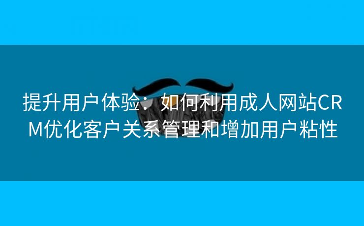 提升用户体验：如何利用成人网站CRM优化客户关系管理和增加用户粘性