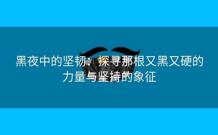 黑夜中的坚韧：探寻那根又黑又硬的力量与坚持的象征