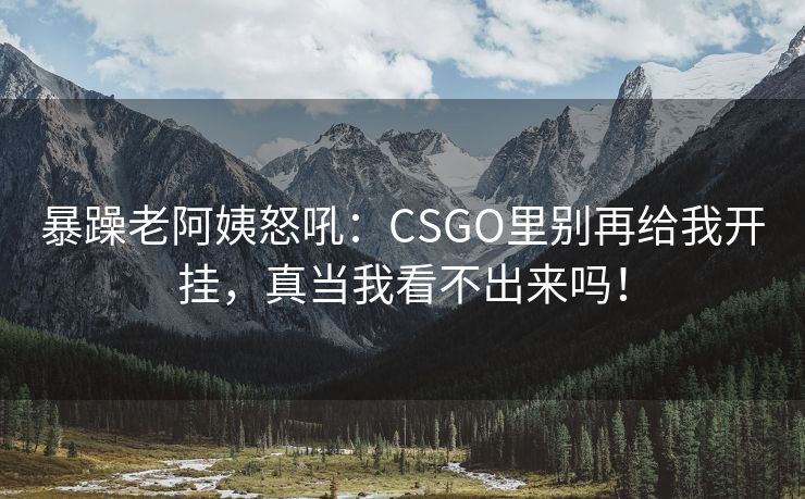 暴躁老阿姨怒吼：CSGO里别再给我开挂，真当我看不出来吗！