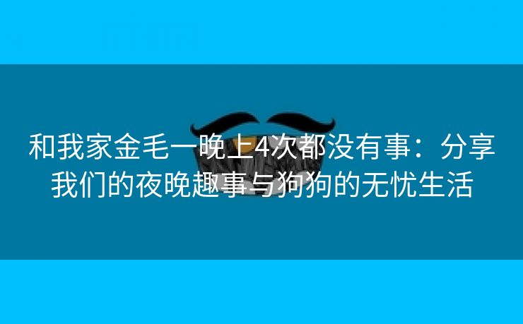 和我家金毛一晚上4次都没有事：分享我们的夜晚趣事与狗狗的无忧生活