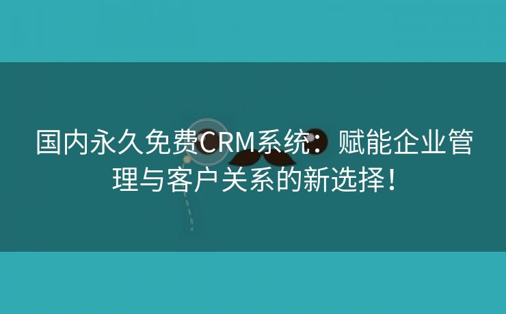 国内永久免费CRM系统：赋能企业管理与客户关系的新选择！