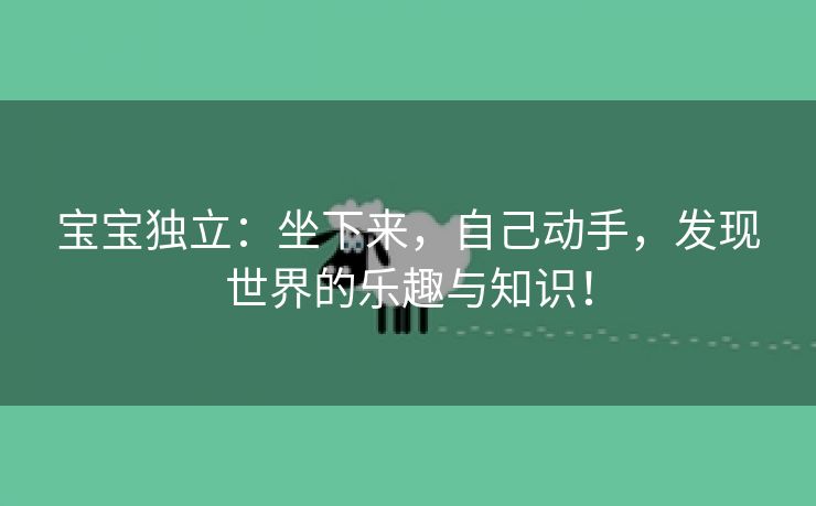 宝宝独立：坐下来，自己动手，发现世界的乐趣与知识！