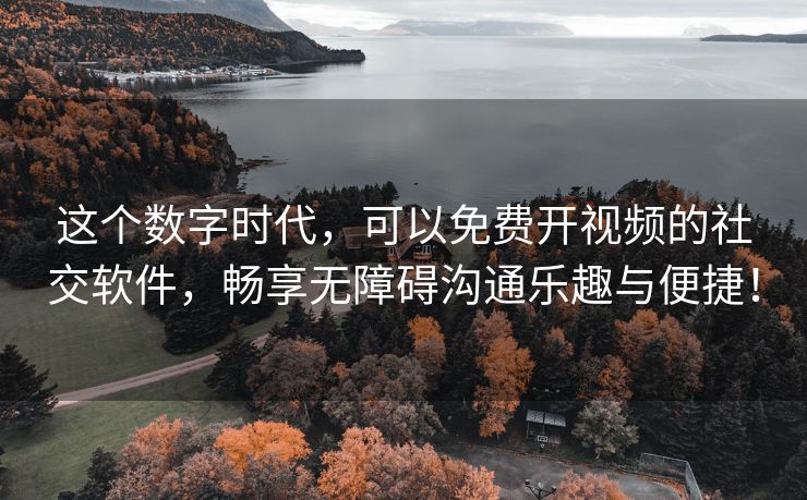 这个数字时代，可以免费开视频的社交软件，畅享无障碍沟通乐趣与便捷！