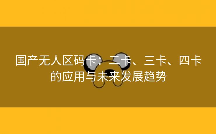 国产无人区码卡：二卡、三卡、四卡的应用与未来发展趋势