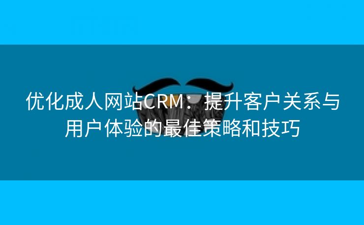 优化成人网站CRM：提升客户关系与用户体验的最佳策略和技巧