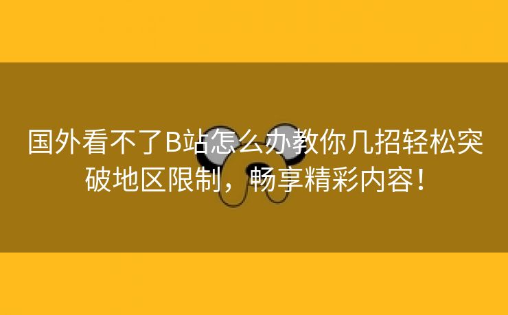 国外看不了B站怎么办教你几招轻松突破地区限制，畅享精彩内容！