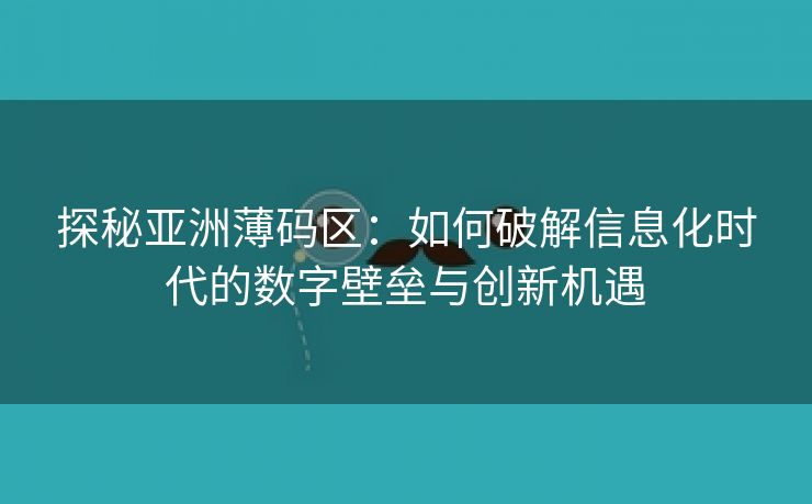 探秘亚洲薄码区：如何破解信息化时代的数字壁垒与创新机遇