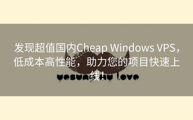 发现超值国内Cheap Windows VPS，低成本高性能，助力您的项目快速上线！