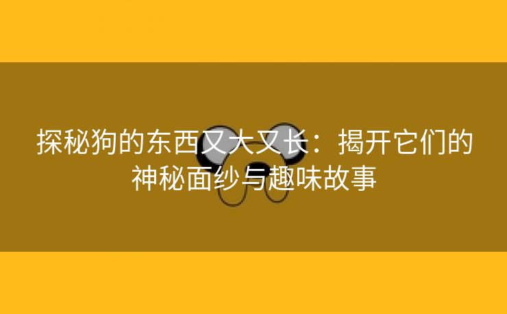 探秘狗的东西又大又长：揭开它们的神秘面纱与趣味故事