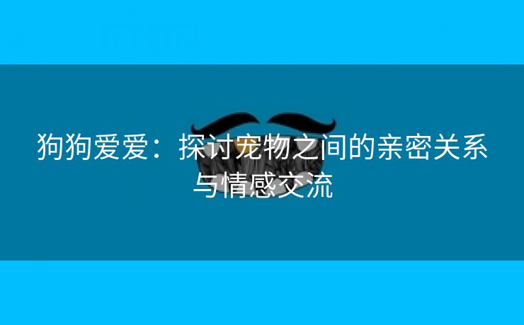 狗狗爱爱：探讨宠物之间的亲密关系与情感交流