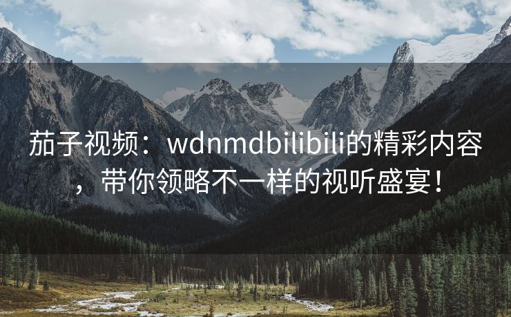 茄子视频：wdnmdbilibili的精彩内容，带你领略不一样的视听盛宴！