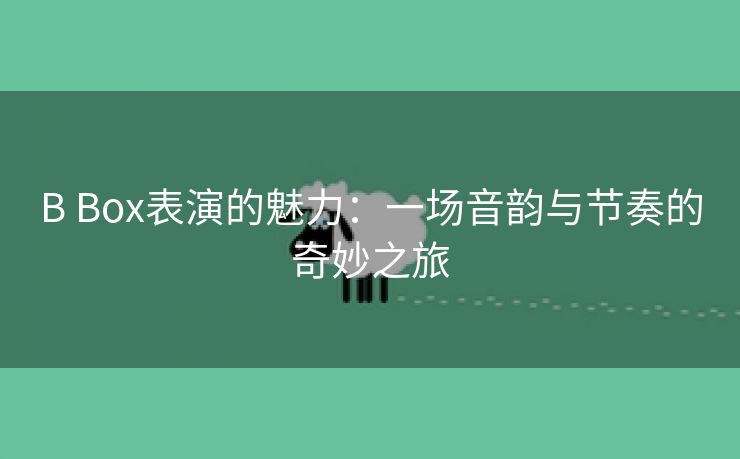 B Box表演的魅力：一场音韵与节奏的奇妙之旅