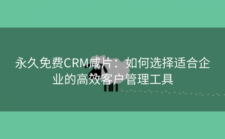 永久免费CRM咸片：如何选择适合企业的高效客户管理工具