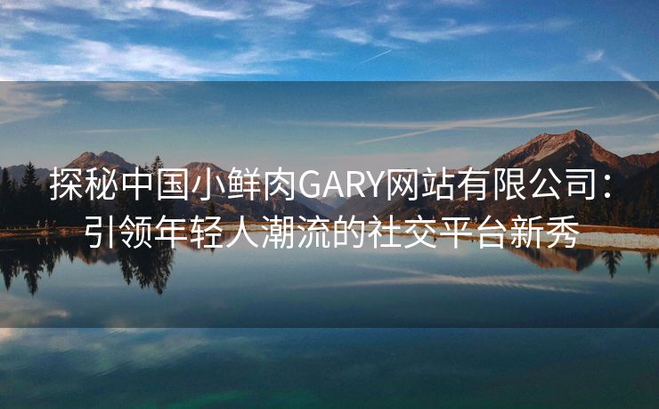 探秘中国小鲜肉GARY网站有限公司：引领年轻人潮流的社交平台新秀