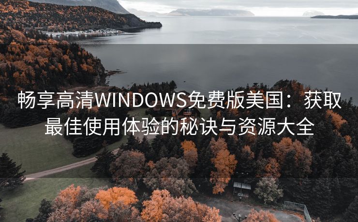 畅享高清WINDOWS免费版美国：获取最佳使用体验的秘诀与资源大全