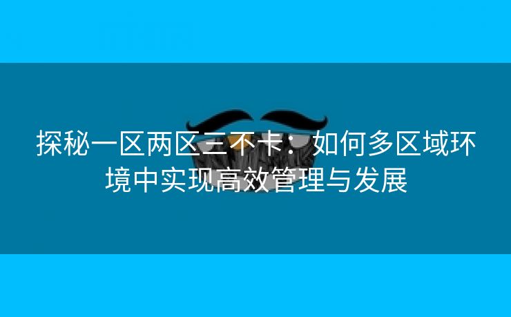 探秘一区两区三不卡：如何多区域环境中实现高效管理与发展