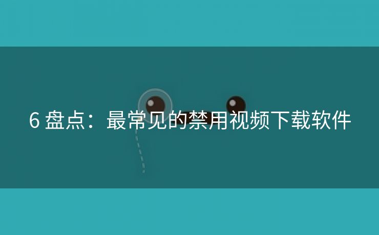 6 盘点：最常见的禁用视频下载软件