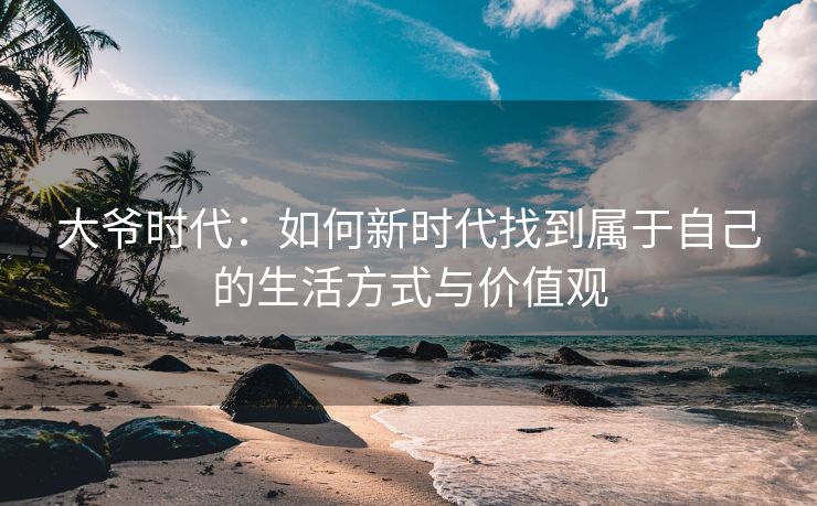 大爷时代：如何新时代找到属于自己的生活方式与价值观