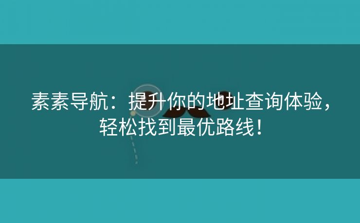 素素导航：提升你的地址查询体验，轻松找到最优路线！