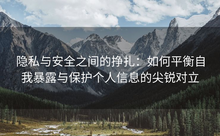 隐私与安全之间的挣扎：如何平衡自我暴露与保护个人信息的尖锐对立