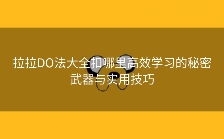 拉拉DO法大全扣哪里高效学习的秘密武器与实用技巧