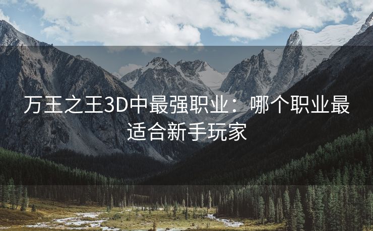 万王之王3D中最强职业：哪个职业最适合新手玩家