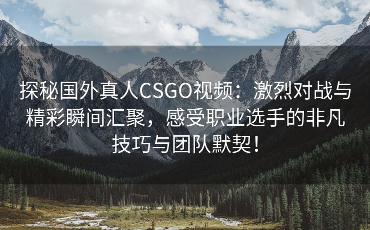 探秘国外真人CSGO视频：激烈对战与精彩瞬间汇聚，感受职业选手的非凡技巧与团队默契！