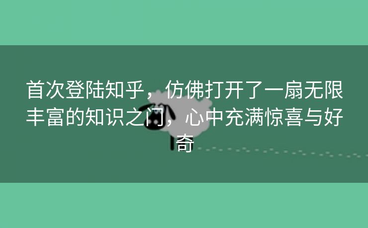 首次登陆知乎，仿佛打开了一扇无限丰富的知识之门，心中充满惊喜与好奇