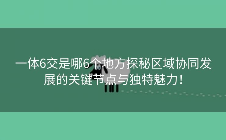 一体6交是哪6个地方探秘区域协同发展的关键节点与独特魅力！