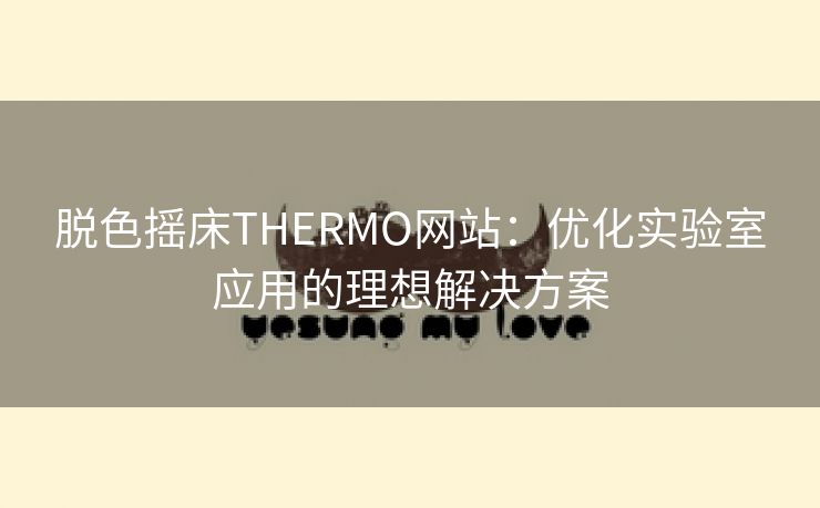 脱色摇床THERMO网站：优化实验室应用的理想解决方案