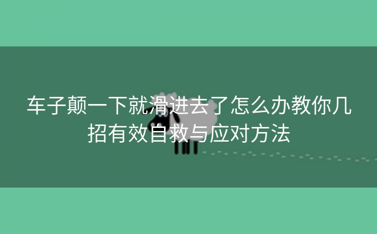 车子颠一下就滑进去了怎么办教你几招有效自救与应对方法