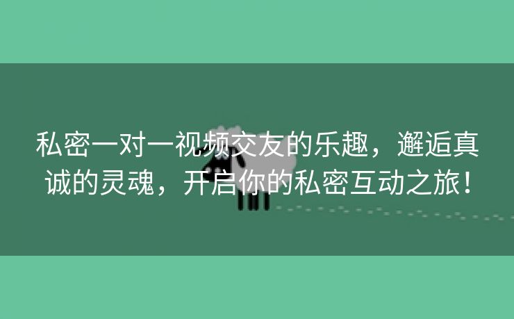 私密一对一视频交友的乐趣，邂逅真诚的灵魂，开启你的私密互动之旅！