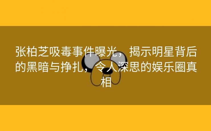 张柏芝吸毒事件曝光，揭示明星背后的黑暗与挣扎，令人深思的娱乐圈真相