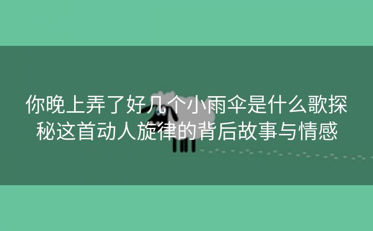 你晚上弄了好几个小雨伞是什么歌探秘这首动人旋律的背后故事与情感