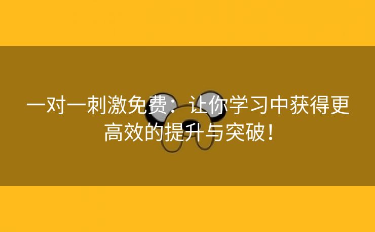 一对一刺激免费：让你学习中获得更高效的提升与突破！