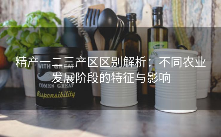 精产一二三产区区别解析：不同农业发展阶段的特征与影响