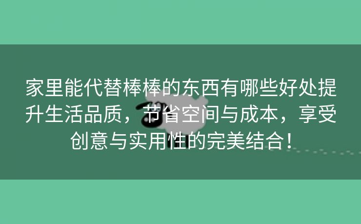 家里能代替棒棒的东西有哪些好处提升生活品质，节省空间与成本，享受创意与实用性的完美结合！