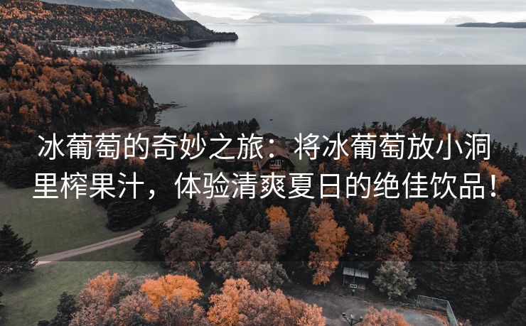 冰葡萄的奇妙之旅：将冰葡萄放小洞里榨果汁，体验清爽夏日的绝佳饮品！