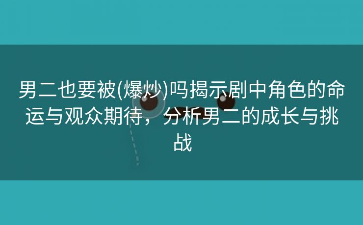 男二也要被(爆炒)吗揭示剧中角色的命运与观众期待，分析男二的成长与挑战