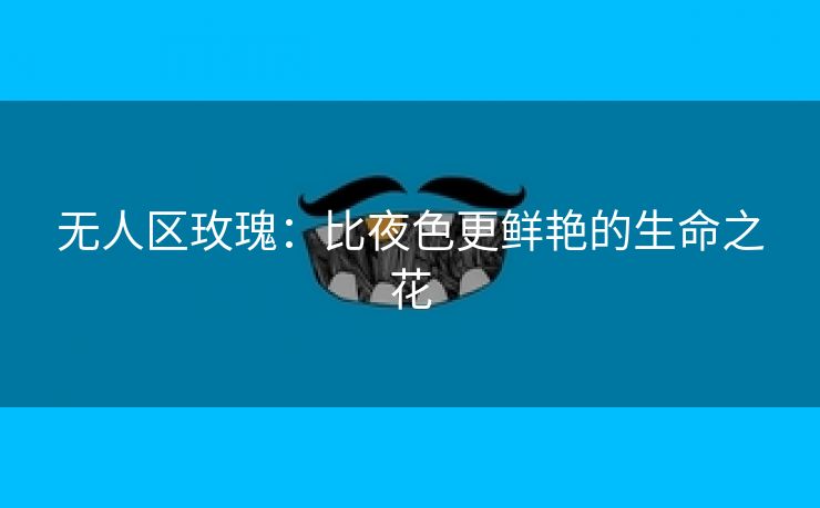 无人区玫瑰：比夜色更鲜艳的生命之花