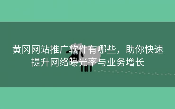 黄冈网站推广软件有哪些，助你快速提升网络曝光率与业务增长