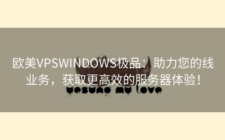 欧美VPSWINDOWS极品：助力您的线业务，获取更高效的服务器体验！