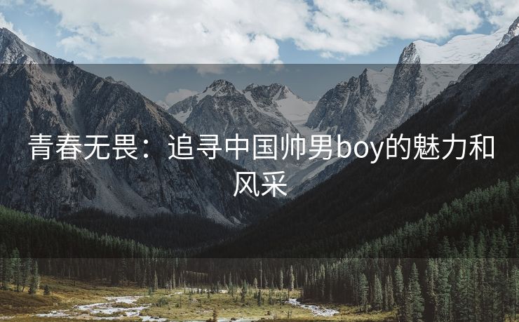 青春无畏：追寻中国帅男boy的魅力和风采