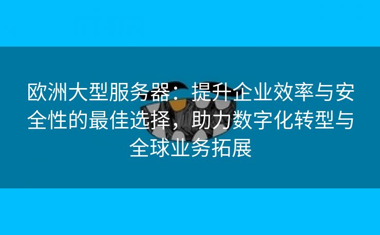 欧洲大型服务器：提升企业效率与安全性的最佳选择，助力数字化转型与全球业务拓展