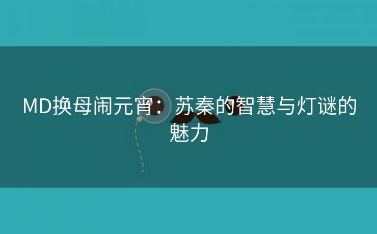 MD换母闹元宵：苏秦的智慧与灯谜的魅力