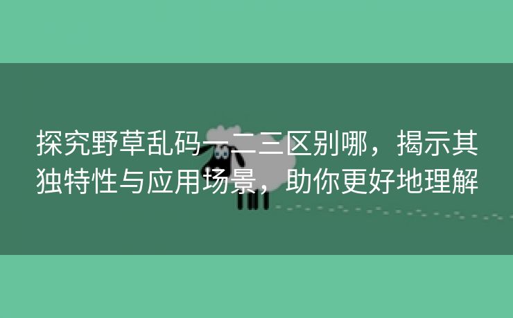 探究野草乱码一二三区别哪，揭示其独特性与应用场景，助你更好地理解